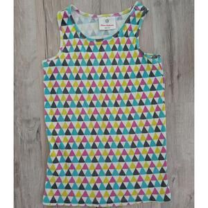 3/$20 Hanna Andersson Multi-Color Triangle Pima Cotton Ribbed Tank, 8Y (z3)